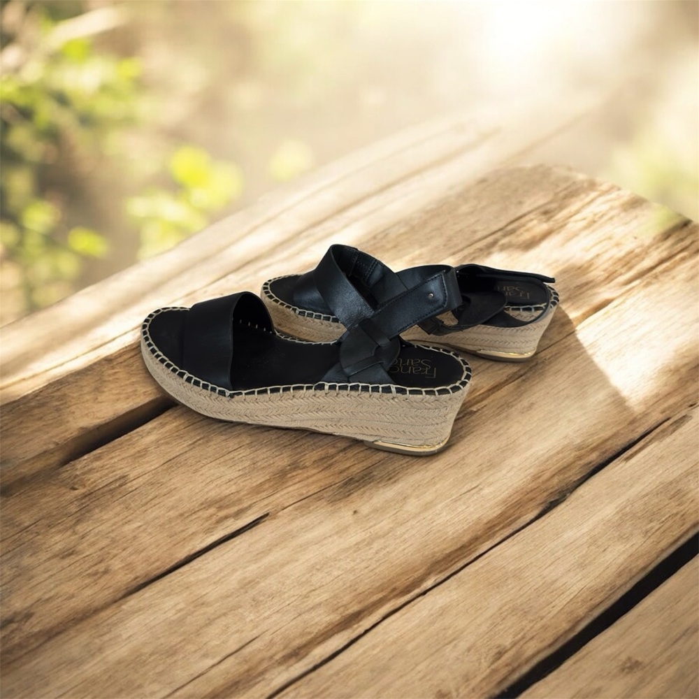Franco Sarto Black Espadrille Sandals New without‎ box